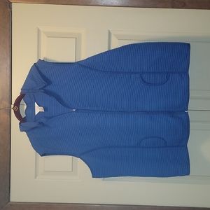 CJ Banks Blue Waffle Knit Cest with removable hood